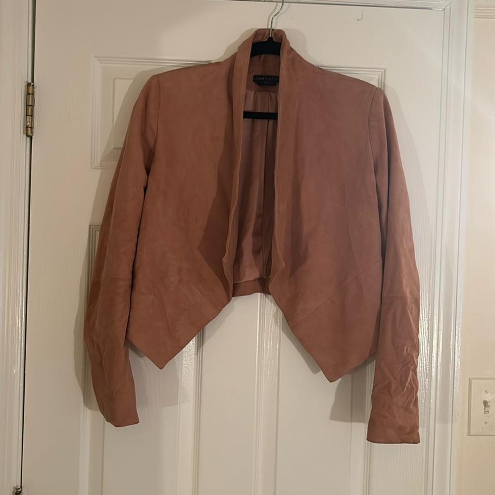 Alice + Olivia suede light pink/tan jacket. Size M. Barely worn
